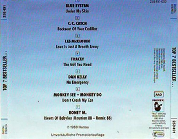 Various Artists - Top 7 Bestseller PROMO CD 1988