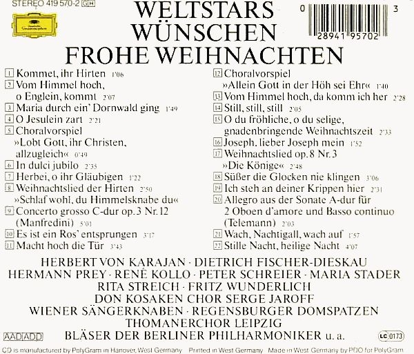 Various Artists - Weltstars Wünschen Frohe Weihnachten CD 1986