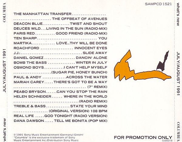 Various Artists - What's New: July August 1991 PROMO CD 1991