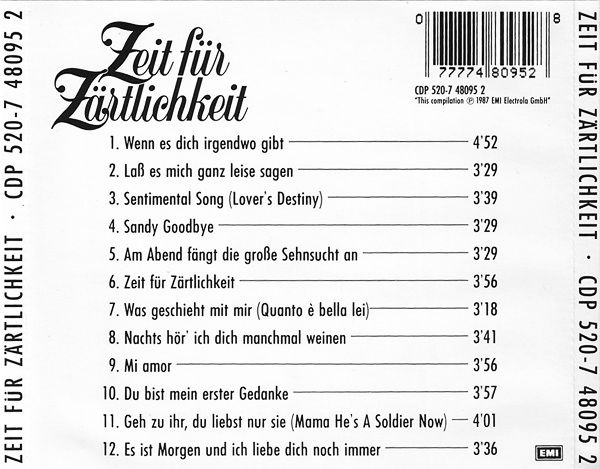 Various Artists - Zeit Für Zärtlichkeit CD 1987