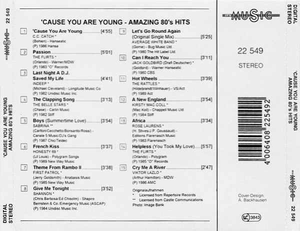 Various Artists - 'Cause You Are Young: Amazing 80's Hits CD 1994