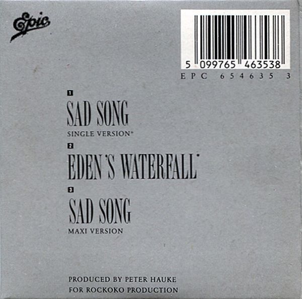 Vision Fields - Sad Song 3 INCH CD Single 1989