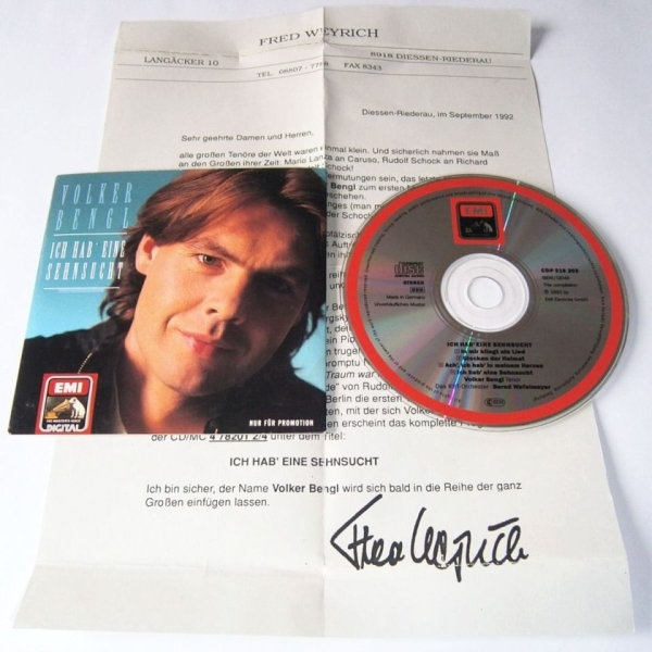 Volker Bengl - Ich hab' eine Sehnsucht PROMO CD Single 1992