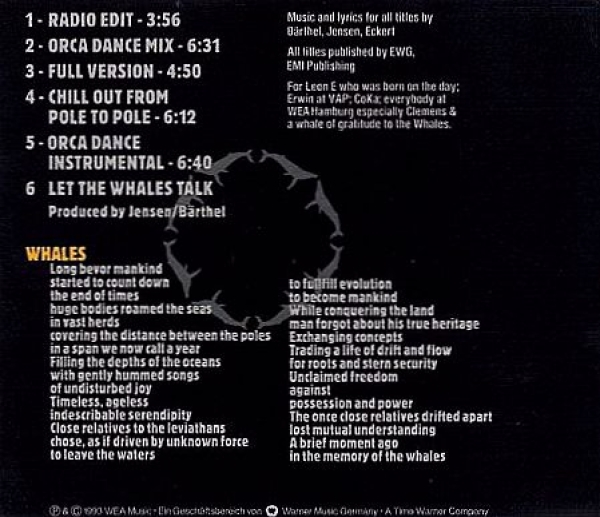 What On Earth - Whales CD Single 1993