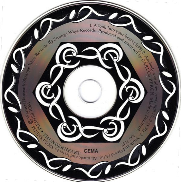 Wolfsheim - Thunderheart DIGIPAK CD Single 1992